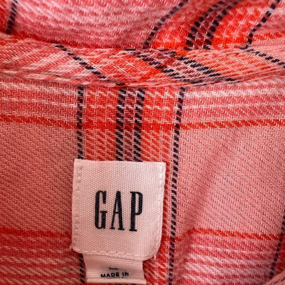 GAP Plaid Ruffle-Neck Blouse M - Picture 7 of 7